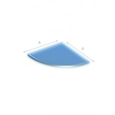 Glazen vloerplaat kwartrond 80x80 cm