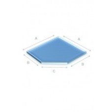 Glazen vloerplaat schuine kant 100x100 cm