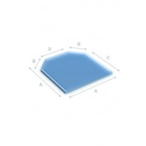 Glazen vloerplaat zeskant  90x90 cm