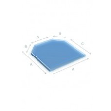 Glazen vloerplaat zeskant  80x80 cm